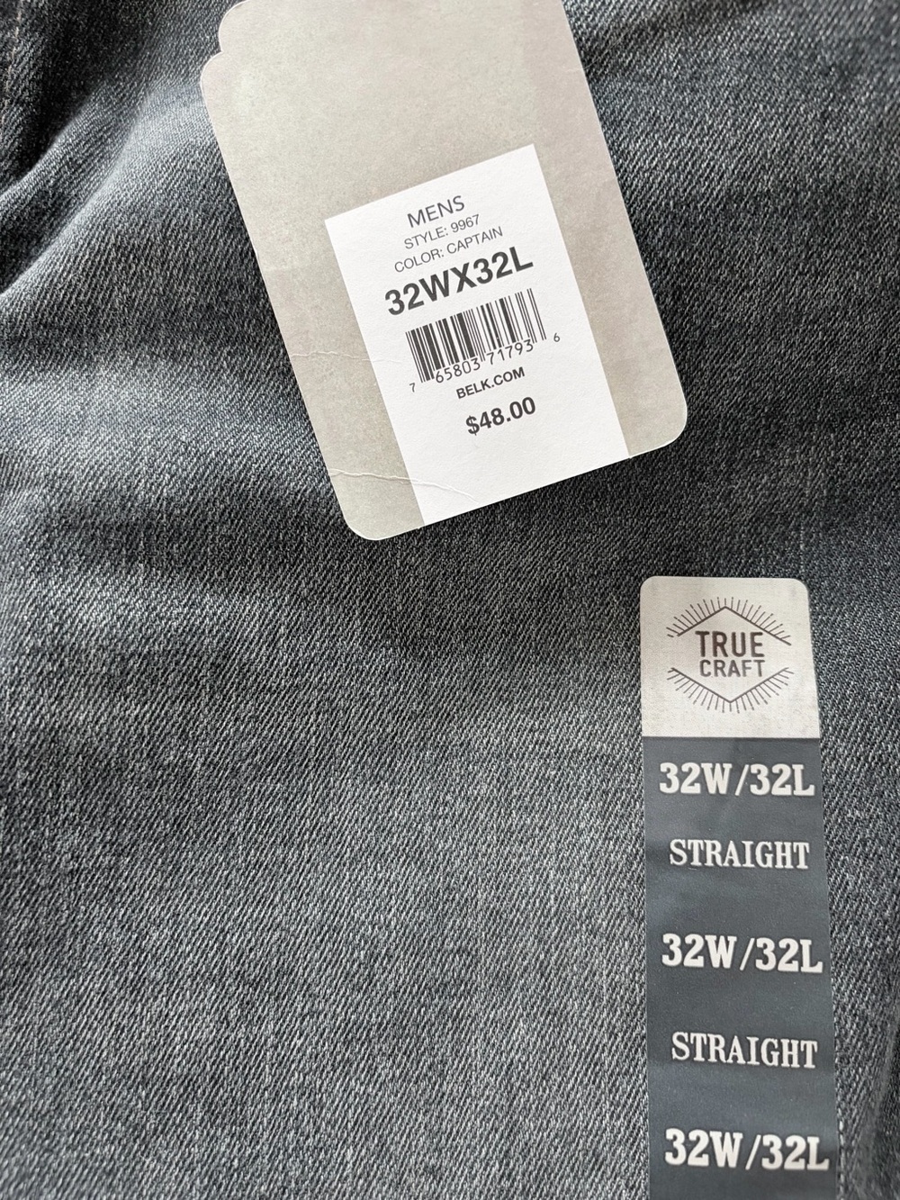 True Craft Slim Straight Jeans in Washed Black-Blue. - Picture 3 of 4